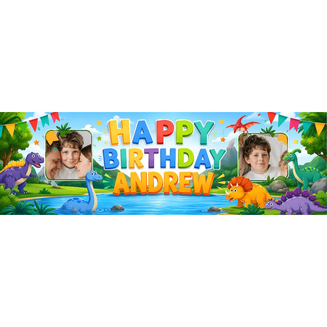 Dinosaur Park Personalised Birthday Photo Banner