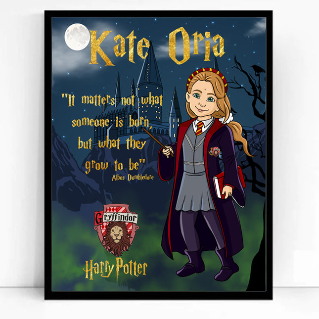 Hogwarts Wizard Of Magic CartoonMeNow Hand Drawn Caricature Portrait