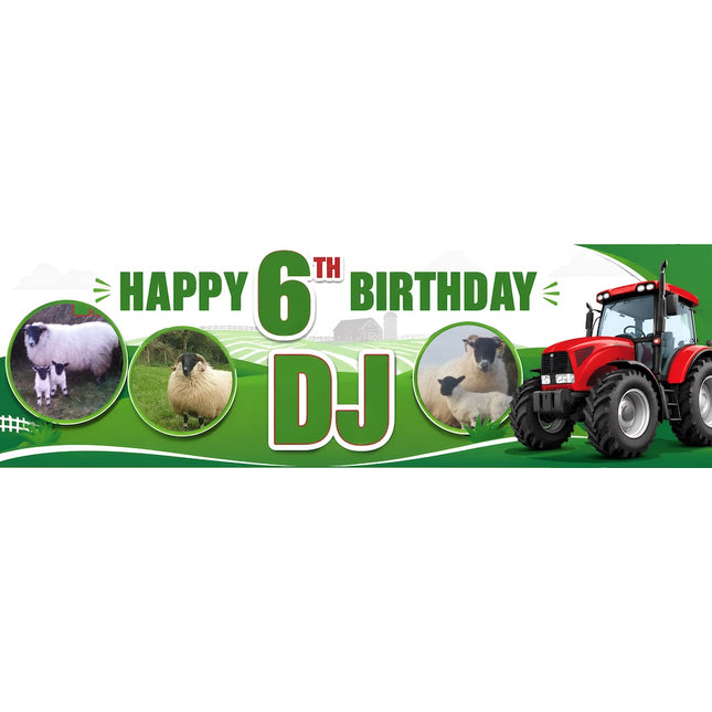 Little Farmers Birthday Party Personalised Photo Banner