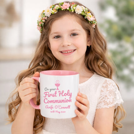Personalised First Holy Communion Photo Mug – Custom Name & Date Gift for Boy or Gir