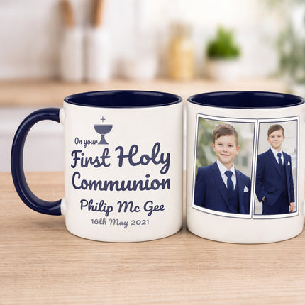 Personalised First Holy Communion Photo Mug – Custom Name & Date Gift for Boy or Gir