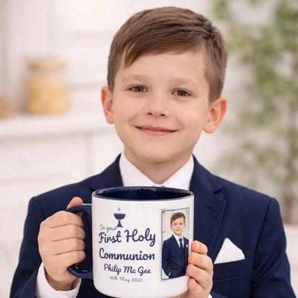 Personalised First Holy Communion Photo Mug – Custom Name & Date Gift for Boy or Gir