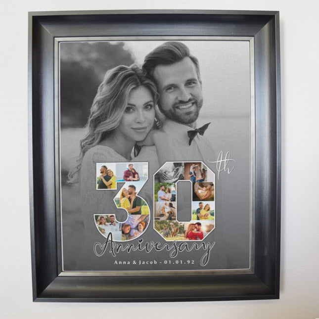 30th Pearl Wedding Anniversary Numbered Framed Photo Collage