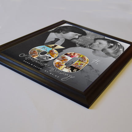 60th Wedding Anniversary Numbered Framed Photo Collage