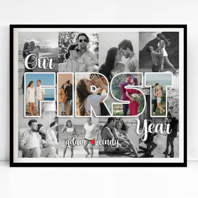 Our Wedding Anniversary Lettered Framed Photo Collage