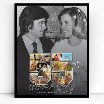 55th Wedding Anniversary Numbered Framed Photo Collage