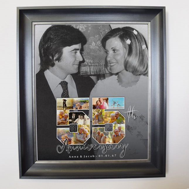55th Wedding Anniversary Numbered Framed Photo Collage