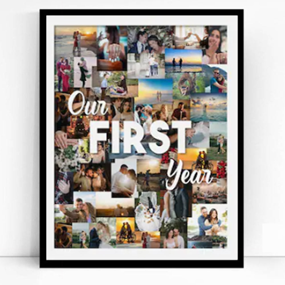 This Is Our First Year As One Framed Photo Collage