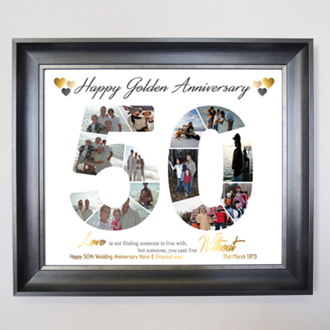 50th Golden Anniversary Sentiment Gift Frame