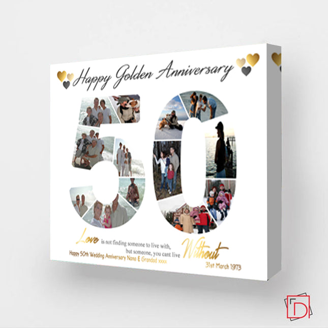 50th Golden Anniversary Sentiment Gift Frame