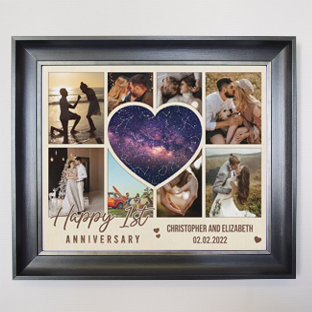 Our Constellation Galaxy Heart Framed Photo collage