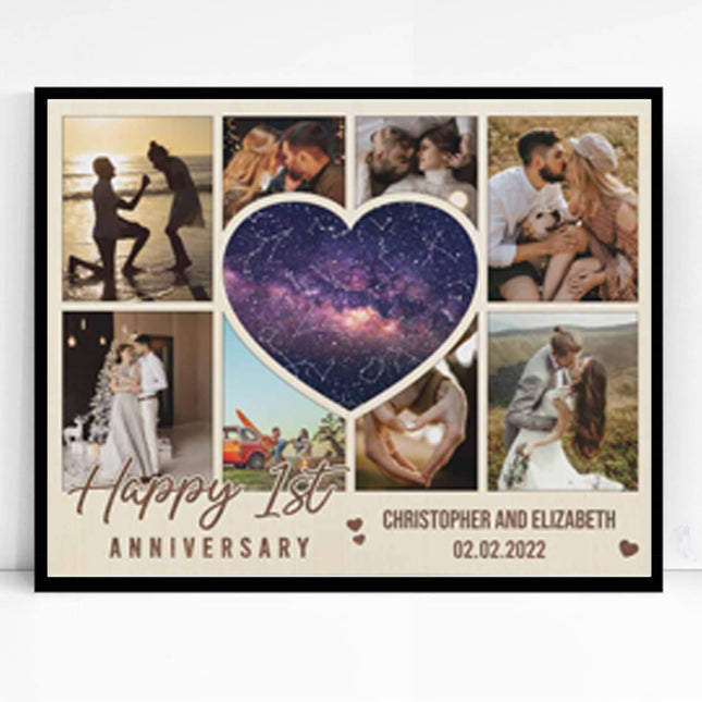Our Constellation Galaxy Heart Framed Photo collage
