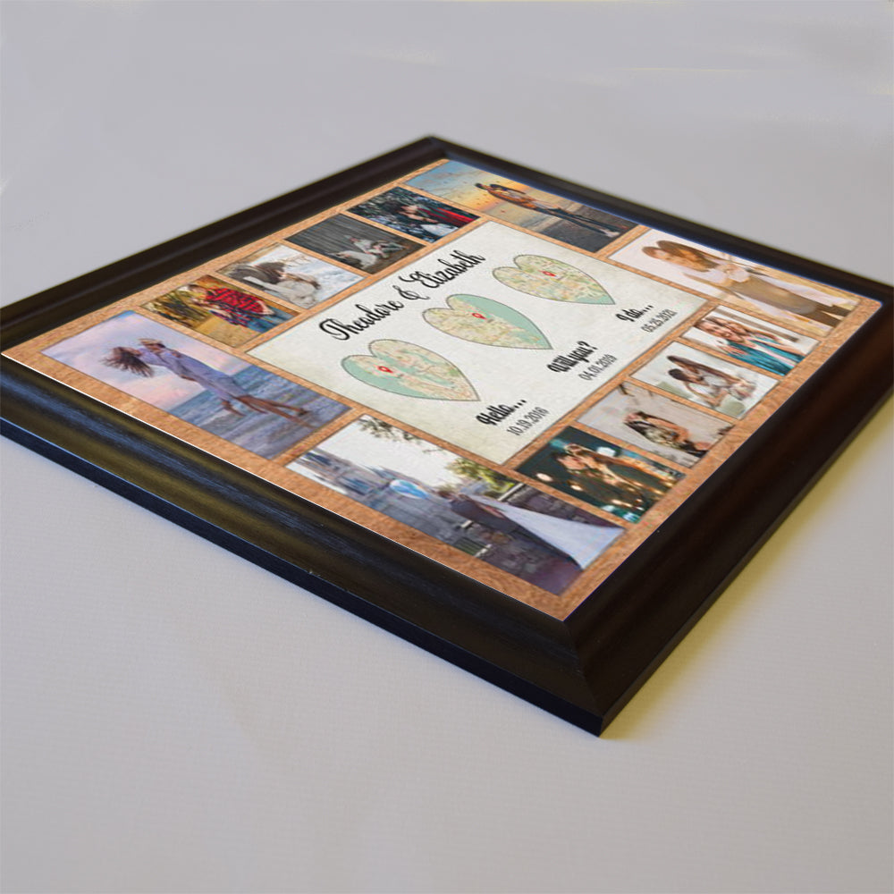 Met, Engaged And Tied The Knot Framed Photo Collage