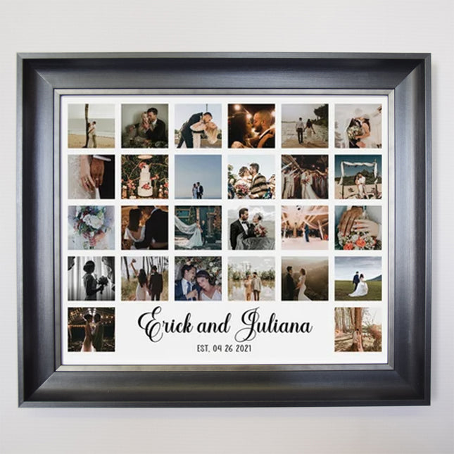 Just Us Pictured Framed Wedding Photo Collage
