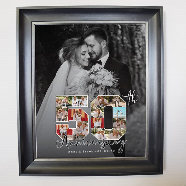 50th Golden Wedding Anniversary Numbered Framed Photo Collage
