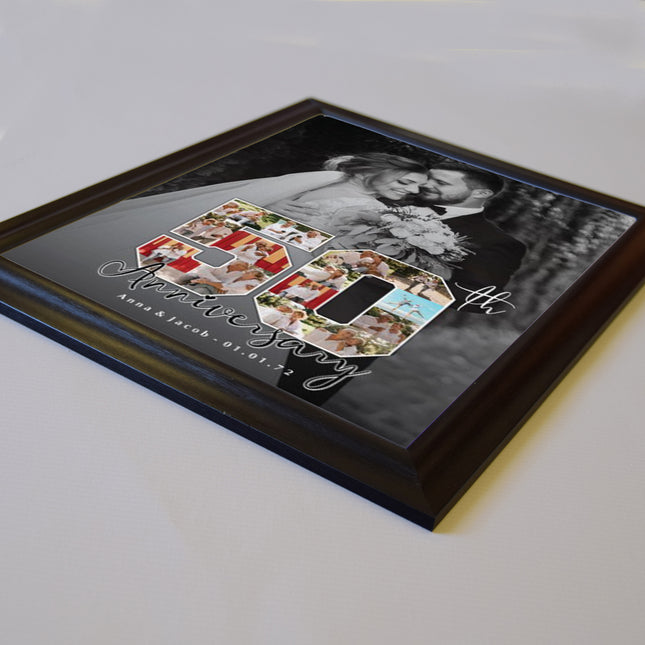 50th Golden Wedding Anniversary Numbered Framed Photo Collage