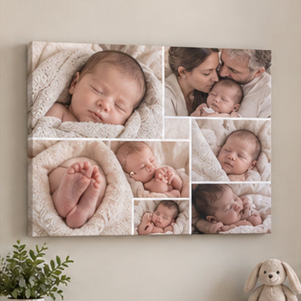 Personalised Landscape Photo Grid Canvas Print | Multi-Photo Wall Art