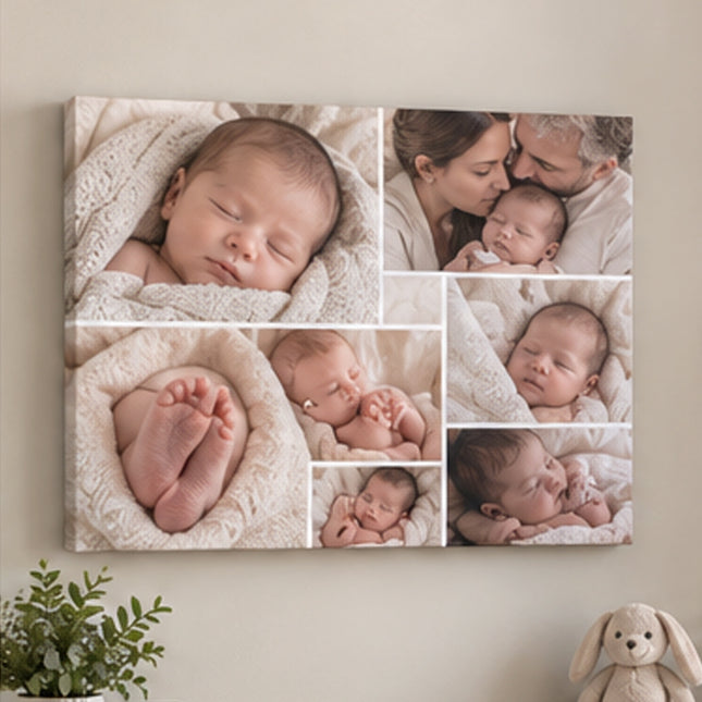 Personalised Landscape Photo Grid Canvas Print | Multi-Photo Wall Art