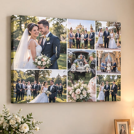 Personalised Landscape Photo Grid Canvas Print | Multi-Photo Wall Art