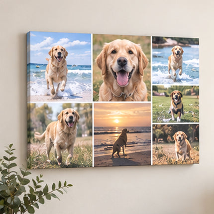 Personalised Landscape Photo Grid Canvas Print | Multi-Photo Wall Art