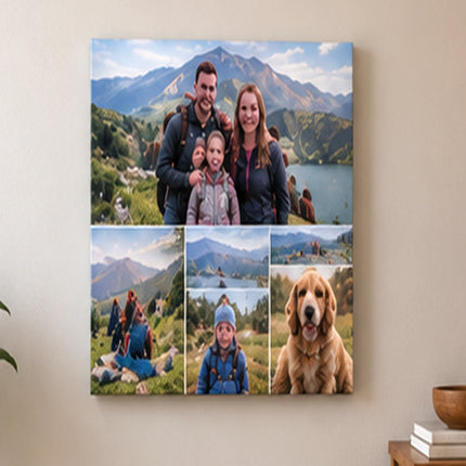 Personalised Portrait Photo Grid Canvas Print | Multi-Photo Wall Art