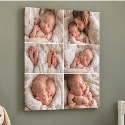 Personalised Portrait Photo Grid Canvas Print | Multi-Photo Wall Art