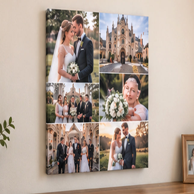 Personalised Portrait Photo Grid Canvas Print | Multi-Photo Wall Art
