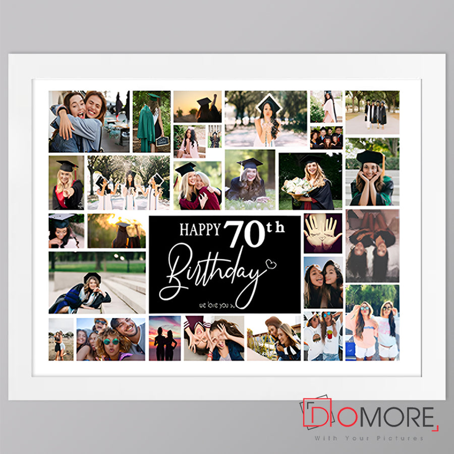 Happy 70th Birthday - This Is Your Life Framed Photo Collage Birthday Gift