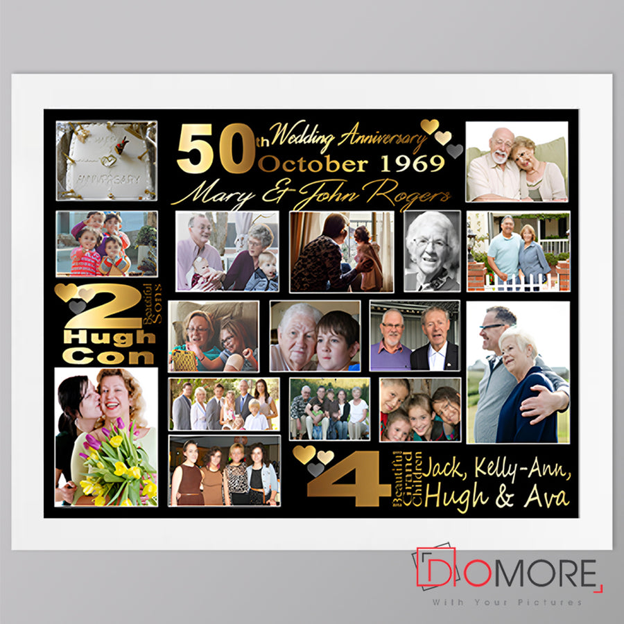 Its A 50th Wedding Anniversary Framed Photo Collage