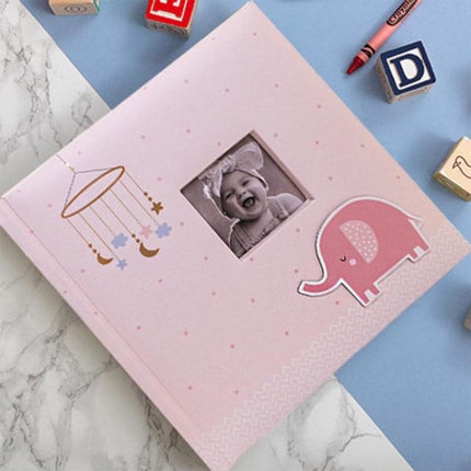 Kenro Baby Animals Pink Elephant Photo Album -  Baby Memories,   6x4 Holds 200 Photos