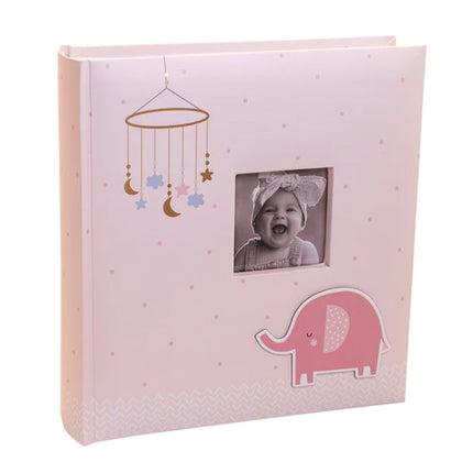 Kenro Baby Animals Pink Elephant Photo Album  6x4 Holds 200 Photos