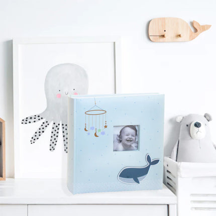 Kenro Baby Animals Blue Whale Blue Photo Album -  Baby Memories,   6x4 Holds 200 Photos
