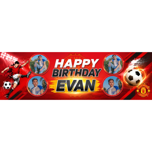 MU Power Striker Personalised Photo Banner