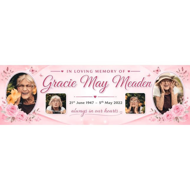 In Loving Memory Of Personalised Memorial Banner
