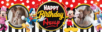 Its A Mickey Mouse Party Personalised Photo Banner
