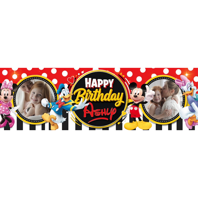 Its A Mickey Mouse Party Personalised Photo Banner