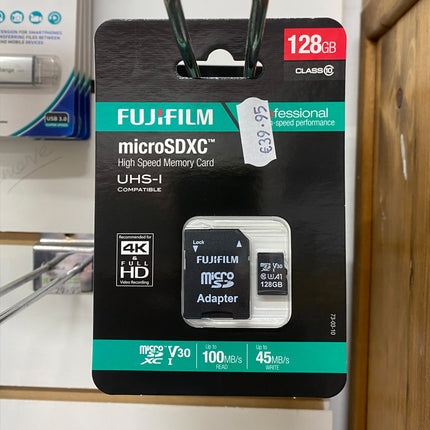 Fujifilm 128GB microSDXC Memory Card Class 10 UHS-I U3 V30 4K