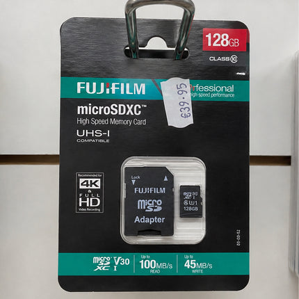 Fujifilm 128GB microSDXC Memory Card Class 10 UHS-I U3 V30 4K