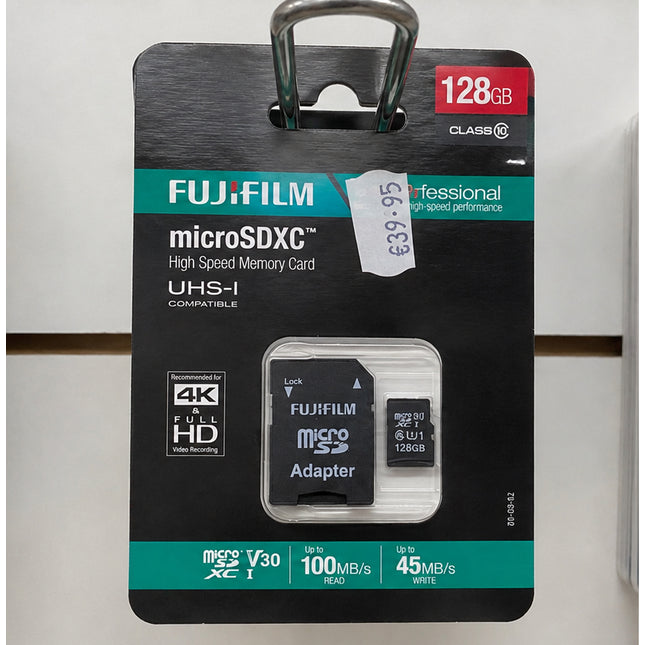 Fujifilm 128GB microSDXC Memory Card Class 10 UHS-I U3 V30 4K