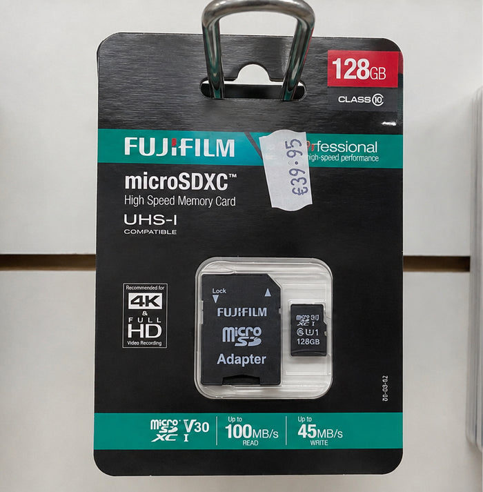 Fujifilm 128GB microSDXC Memory Card Class 10 UHS-I U3 V30 4K