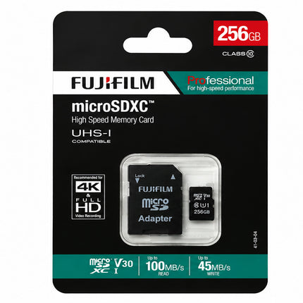 Fujifilm 256GB microSDXC Memory Card – Class 10 UHS-I U3 V30 4K