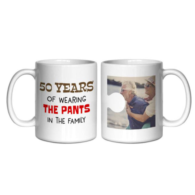 50 Years of Wearing the Pants in The Family Personalised Mug