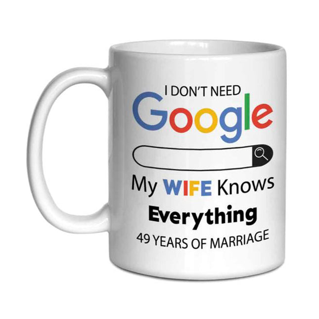 The Google of My Heart, My Wife Knows Everything! Personalised Mug