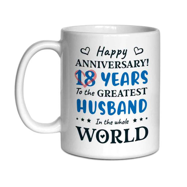 18 Years Together: Love Through the Years Personalised Mug