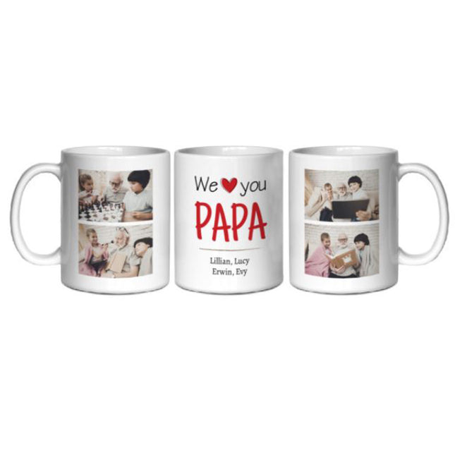 We Love You, Papa, A Special Tribute! Personalised Photo Mug