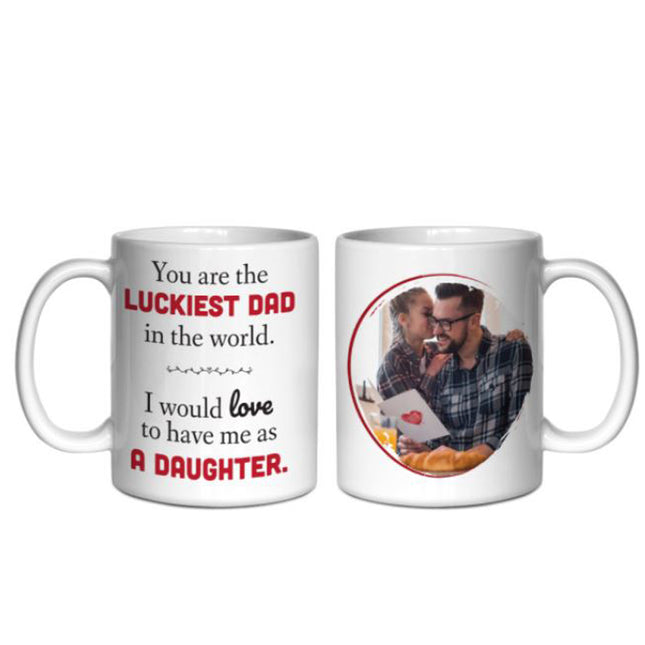 Luckiest Dad In The World Personalised Photo Mug