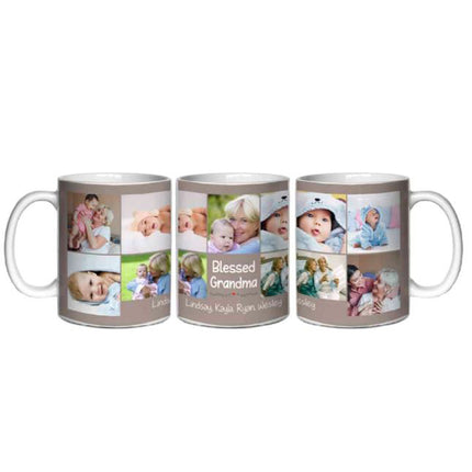 Grandma's Love, A Treasure to Cherish  Personalised Photo Collage Mug