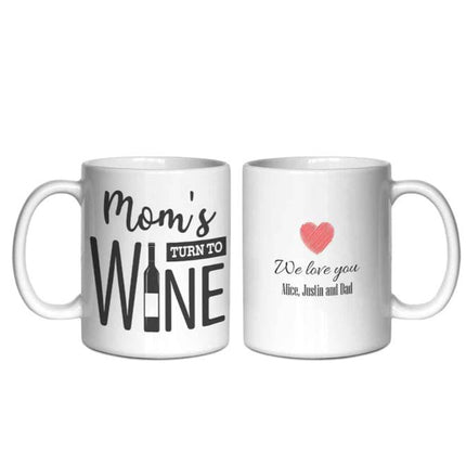 Mum Turns TO Wine Funny Personalised Mug
