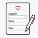 Select Occasion, Add names, dates