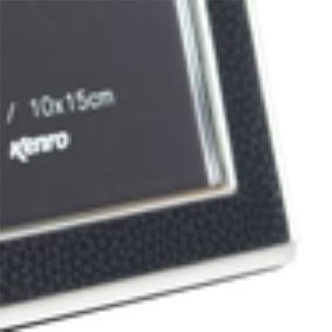 Kenro Piazza Silver Photo Frame With Black Inlay 7X5 Inch  – With Free Photo Print